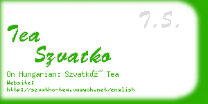 tea szvatko business card